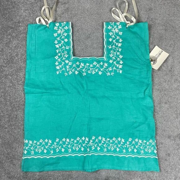 VTG Portfolio Women’s Small Caribbean Blue Linen Sleeveless Blouse Top NWT - Picture 3 of 5